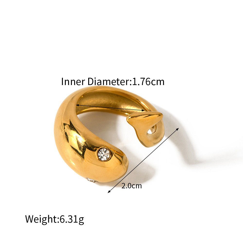 18k Fish - Shaped Open Ring - NB Accessories