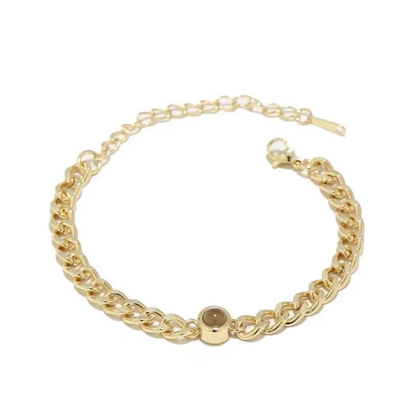 Cuban Chain Round Projection Bracelet - NB Accessories