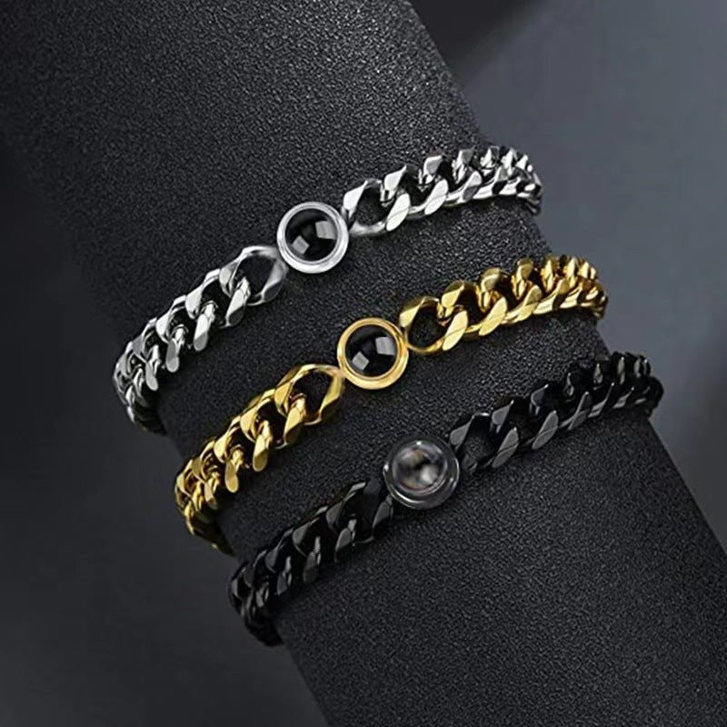 Cuban Chain Round Projection Bracelet - NB Accessories