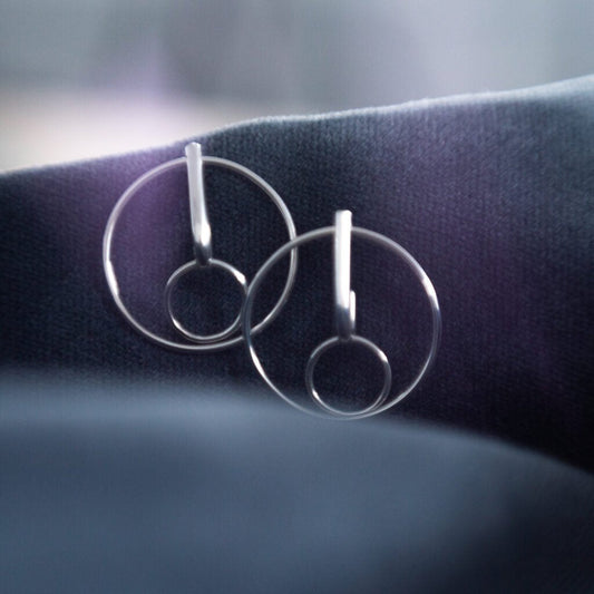 LAYERS x2 Silver Circle Earrings - NB Accessories