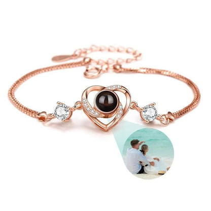 Rotating Heart - Shaped Diamond Projection Bracelet - NB Accessories