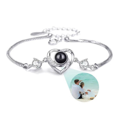 Rotating Heart - Shaped Diamond Projection Bracelet - NB Accessories