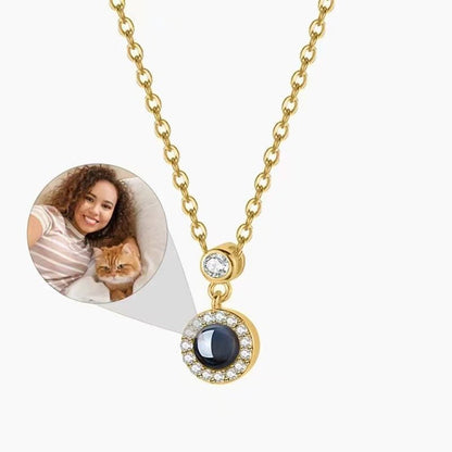 Round Diamond Drop Projection Necklace - NB Accessories