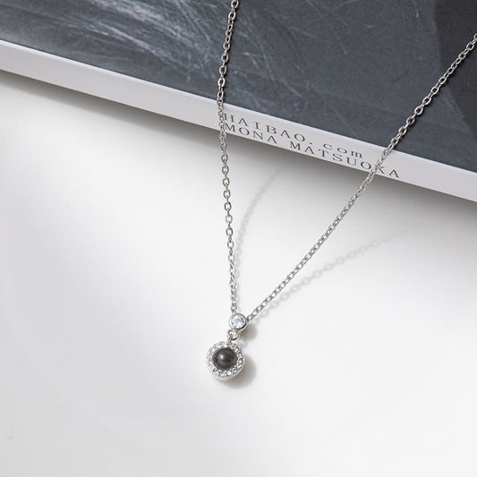 Round Diamond Drop Projection Necklace - NB Accessories