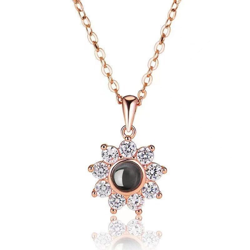 Sunflower Diamond Projection Necklace - NB Accessories